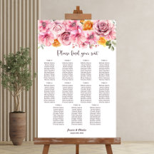 11 Tafel Elegante Roze Bloemige Trouw Zittijd Char
