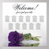 11 Tafel Royal Paars Roos Wedding Seating Chart Poster (Voorkant)