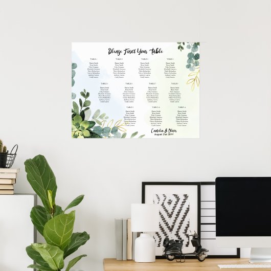 11 Tafel Trouwlocatie Zitplaatsindeling Groene pla Poster (Thuiskantoor)