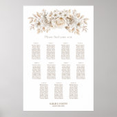 11 Tafel Witte Bloem Bruiloftstoewijzing Poster (Voorkant)