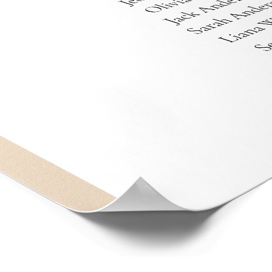 11 Tafels Beige Arch Vind uw zitplaatskaart Poster (Hoek)