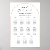 11 Tafels Gouden Boog Vind uw zitplaatskaart Poster (Voorkant)