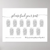 11 Tafels Modern Vind Je Stoel Zitplaats Chart Poster (Voorkant)