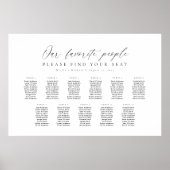 11 Tafels Onze favoriete Mensen Zitschema Plan Poster (Voorkant)