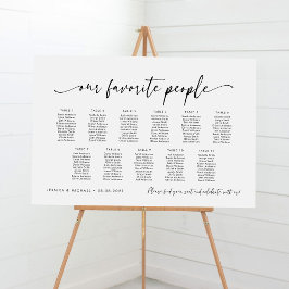 11 Tafels Onze favoriete Mensen Zitschema Plan Poster