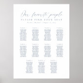 11 Tafels Stoelenkaart van onze favoriete mensen Poster (Voorkant)
