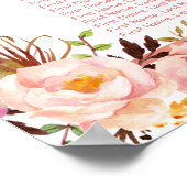 11 tafels Wedding Seating Chart | Roos Gold Floral Poster (Hoek)