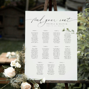 11 Tafels Welkom Zitplaatskaart Modern Schrift Poster