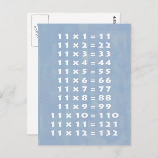 #11 Times Table Collectible Briefkaart (Voorkant / Achterkant)