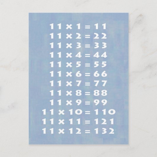 #11 Times Table Collectible Briefkaart (Voorkant)
