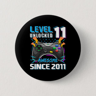 11 Unlocked Geweldige 2011 Videospel 11e Verjaarda Ronde Button 5,7 Cm
