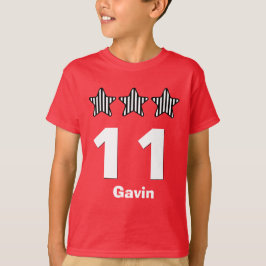 11 Verjaardag Jongen Sterren Groot Nummer Aangepas T-shirt