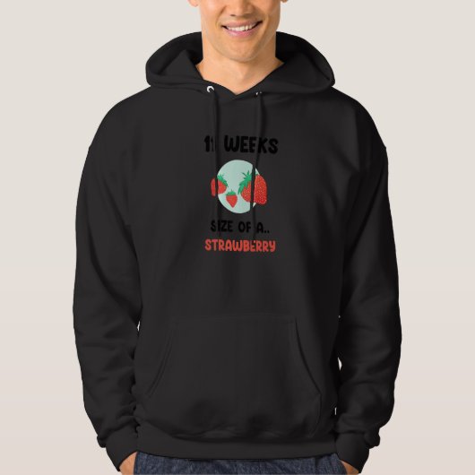 11 week zwangerschapsgrootte van een aardbei schat hoodie (Voorkant)