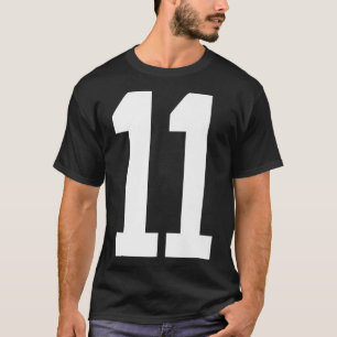 11 White Number 11 Sports Fan Jersey Style Premium T-shirt