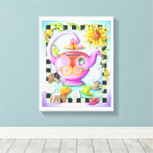 11"X14" CANVASAFDRUK - DOL OP THEEPARTY CANVAS AFDRUK (Insitu (Houten vloer))