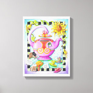11"X14" CANVASAFDRUK - DOL OP THEEPARTY CANVAS AFDRUK