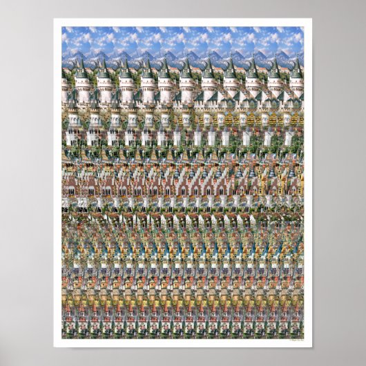 11"x14" "Neuschwantstein Castle" 3D Poster (Voorkant)