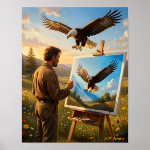 11 X 14 Downloadbare De Kunstenaar Adelaar Poster