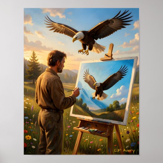 11 X 14 Downloadbare De Kunstenaar Adelaar Poster (Voorkant)