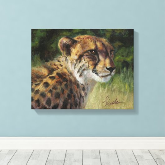 11 x 14-inch Cheetah Canvas afdrukken (Insitu (Houten vloer))