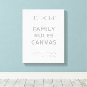 11 x 14-inch Family Rules Canvas Afdruk (Insitu (Houten vloer))