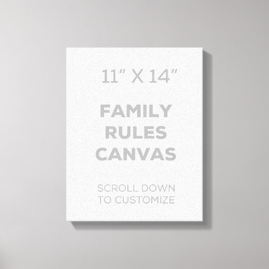 11 x 14-inch Family Rules Canvas Afdruk (Voorkant)