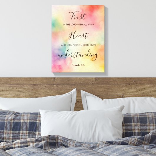 11 x 14 Spreuken 3:5 Canvas Wrap Wall Art (Insitu (Slaapkamer))