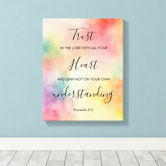 11 x 14 Spreuken 3:5 Canvas Wrap Wall Art (Insitu (Houten vloer))
