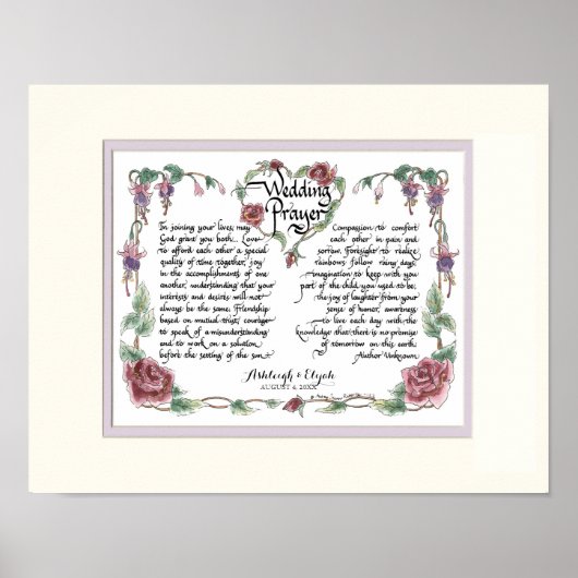 11 x 14 Wedding Prayer, Anniversary Calligraphy Poster (Voorkant)