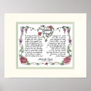 11 x 14 Wedding Prayer, Jubileum Calligrafie Poster
