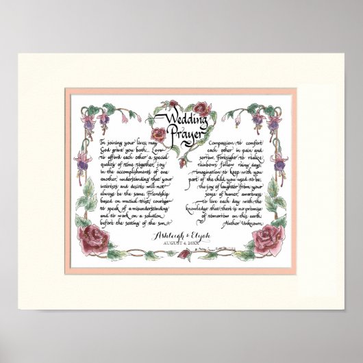 11 x 14 Wedding Prayer, Jubileum Calligrafie Poster (Voorkant)