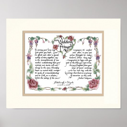 11 x 14 Wedding Prayer, Jubileum Calligrafie Poster (Voorkant)