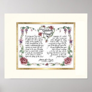 11 x 14 Wedding Prayer, Jubileum Calligrafie Poster