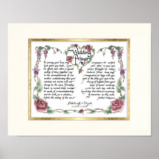 11 x 14 Wedding Prayer, Jubileum Calligrafie Poster (Voorkant)