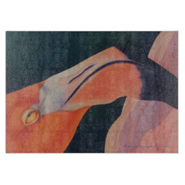 11 x 8 inch Glazen Flamingo Cutting Board Snijplank