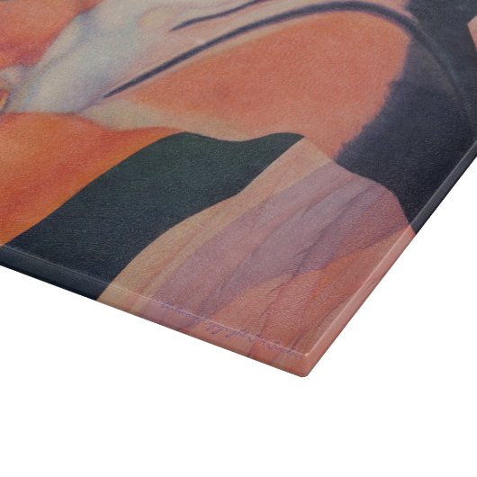 11 x 8 inch Glazen Flamingo Cutting Board Snijplank (Hoek)