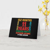 11 Year Of Being Awesome 11th Birthday Gift Kaart (Gele Bloem)