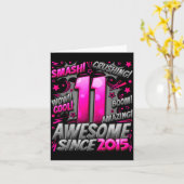 11 Year Old For Boys 11th Birthday Boy 11 Year Old Kaart (Gele Bloem)