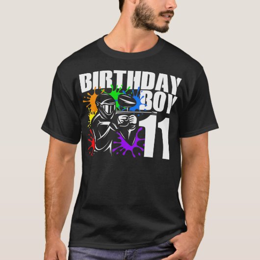 11 Year Old Paintball Birthday Party Boys 11th T-shirt (Voorkant)