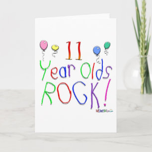 11 Year Olds Rock! Wenskaart Kaart
