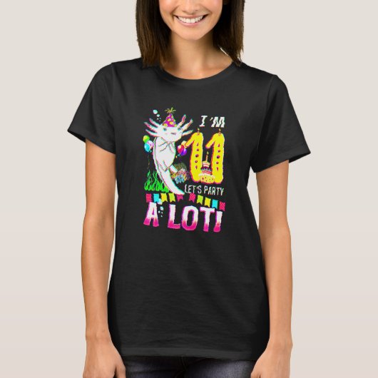 11 Years Old Axolotl 11th Birthday Party Boys Girl T-shirt (Voorkant)