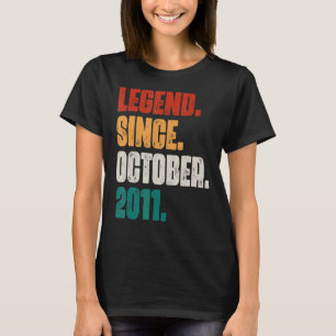 11 Years Old Legend Since October 2011 11th Birth T-shirt