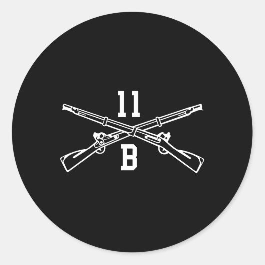 11b Infanterie gekruiste geweren Ronde Sticker (Voorkant)