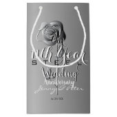 11de huwelijksverjaardag met stalen roos klein cadeauzakje (Achterkant)