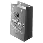 11de huwelijksverjaardag met stalen roos klein cadeauzakje (Achterkant Gekanteld)