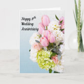 11de huwelijksverjaardag tulpen bloem van het jaar kaart (Voorkant)