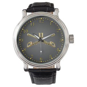 11e ACR Brass Crossed Sabers Watch Horloge