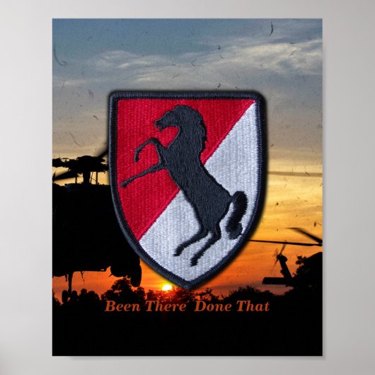 11e acr Cavalry Air Cav Vetereans Vets Patch Poster (Voorkant)