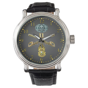 11e ACR Crossed Rifles, CMB en Unit Crest Watch Horloge