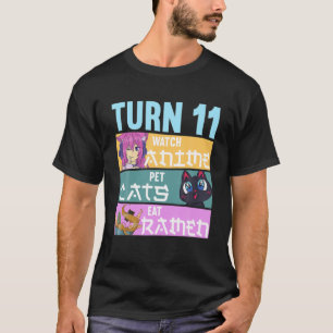 11e Anime Birthday Pajamas I Pet Cats T-shirt
